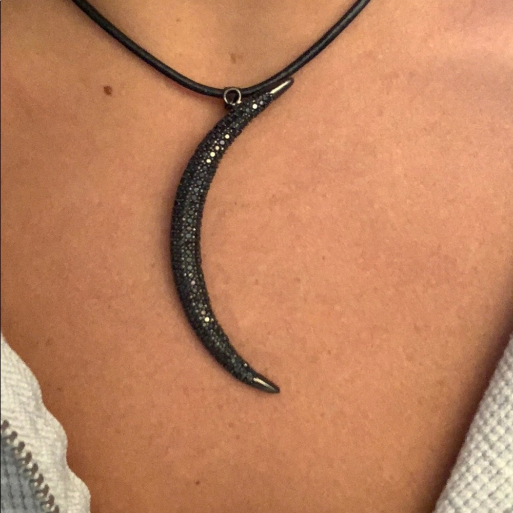 Black Diamond Moon Necklace